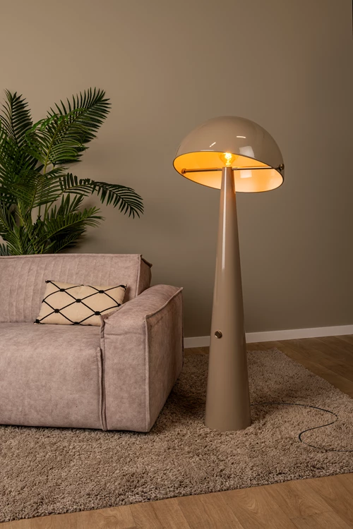 Lucide BARONE - Floor lamp - Ø 52,6 cm - 1xE27 - Taupe | Vibes - atmosphere 1